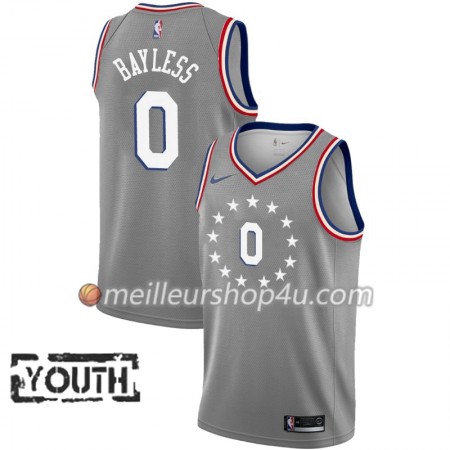 Maillot Basket Enfant Philadelphia 76ers Jerryd Bayless 0 2018-19 Nike City Edition Gris Swingman